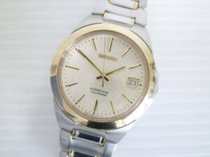 61292◆SEIKO/セイコー パーペチュアルカレンダー 文字盤:8F32-0120R2 裏蓋:8F32-0130 クォーツ 腕時計 デイト 3針 現状品◆