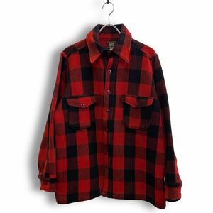 ●231001BRB240● 1950's Woolrich Wool Shirts cpo Block Check Red/Black Vintage ウールリッチ ウールシャツ バッファロー ビンテージ