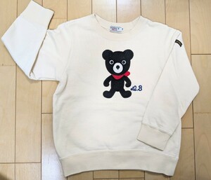 【美品】110 DOUBLE.B ダブルB ♪くろくまワッペン付き トレーナー B君　春のお出かけに♪ ミキハウス MIKIHOUSE ダブルビー