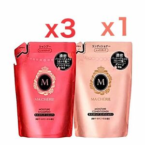 【シャンプーx3、リンスx1】資生堂 マシェリ モイスチュア EX つめかえ用 380ml｜MA CHERIE MOISTURE