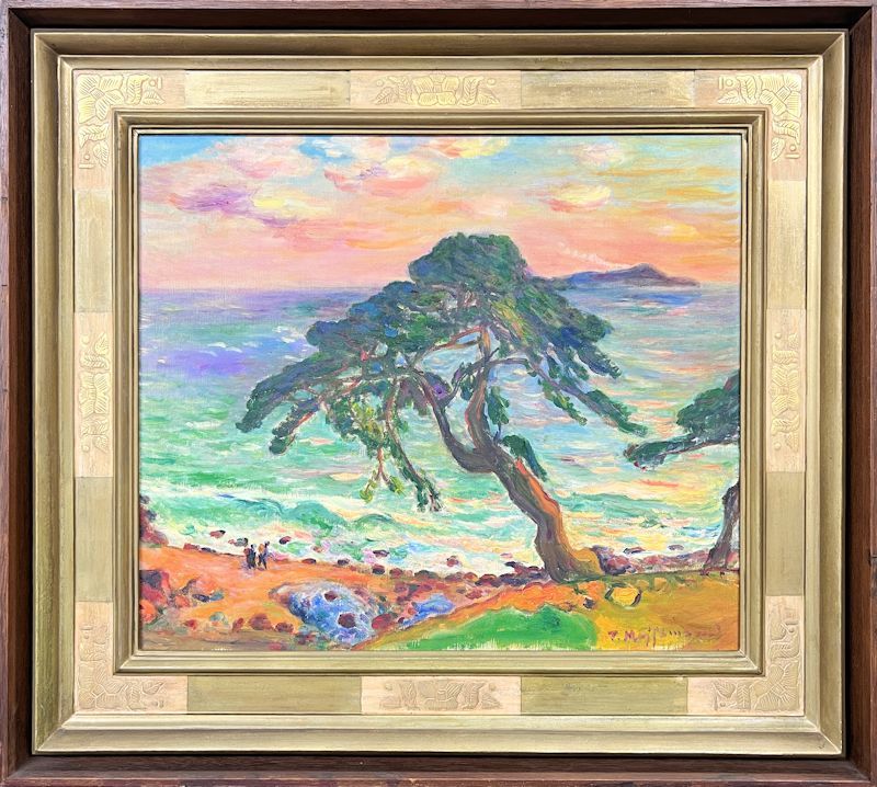 [FCP] Guaranteed to be an authentic work. Oil painting No. 10 Imaihama Landscape (Tajiri) by Tokusaburo Masamune, created in 1960. Founding member of the Nikikai. Also well-known as a researcher of Tessai Tomioka., Painting, Oil painting, Nature, Landscape painting