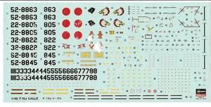 ☆即決★1/48 ハセガワ デカール 航空自衛隊F-15J イーグル 第201/第202/第203/第204飛行隊