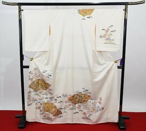 訪問着 披露宴 扇に松竹梅 身丈160cm 裄丈65.5cm ★着物 パーティー t‐1635 桜庭呉服店