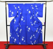 小紋 着物 袷 花 松の葉 身丈150.5cm 裄丈63cm ★ kb-5503 桜庭呉服店_画像2