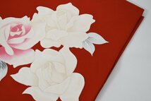 名古屋帯 塩瀬 薔薇 帯丈380cm ★着物屋 ne-7998 桜庭呉服店_画像4