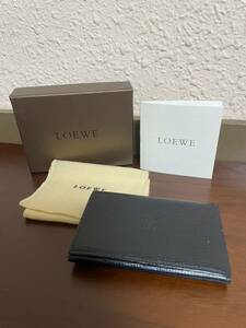 LOEWE ロエベ 名刺入れ カードケース ブラック アナグラム レザー カードホルダー