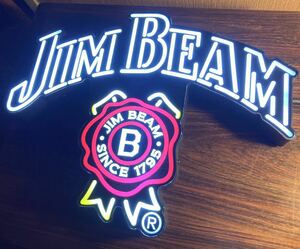 ジムビーム ネオン サイン ウイスキー ビンテージ 電飾 看板 アメリカン 雑貨 酒 レトロ ダイナー ガレージ JIM BEAM ライト 壁掛け ランプ