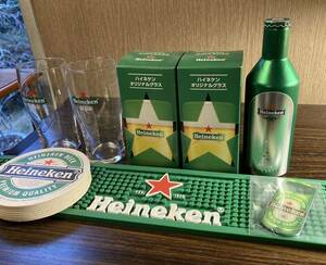 ハイネケン バーマット ビール 瓶 ボトル 栓抜き オープナー ガラス タンブラー コースター heineken インテリア アメリカン 雑貨 グッズ