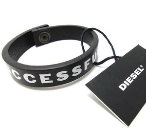 新品★DIESEL★ディーゼル★レザーブレスレット★ブラック★本革