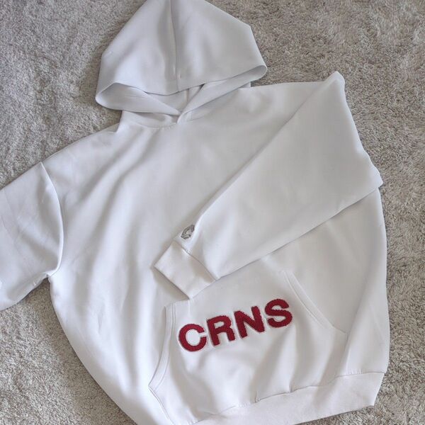 CRNS EMBROIDERY HOODIEクロノスホワイト