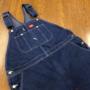 【FB106】Dickies W40 L30 大きいサイズ ビッグサイズ オーバーオール デニム メンズブランド古着 ディッキーズ 送料無料