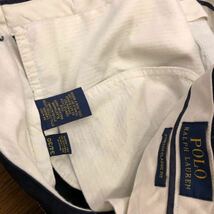 【FB052】POLO RALPH LAUREN W34 L30 チノパンツ ワークパンツ ネイビー ストレッチ生地 メンズブランド古着 ポロ ラルフローレン 送料無料_画像6