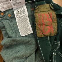 【FB153】Levi's 501 W33 L34 後染め 製品染め グリーン ジーンズ ジーパン デニムパンツ DYEパンツ ブランド古着 リーバイス501 送料無料_画像6