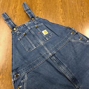 【FB356】Carhartt W46 L30 大きいサイズ ビッグサイズ オーバーオール デニム メンズブランド古着 カーハート 送料無料