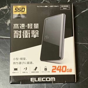 エレコム・ELECOM■USB3.1(Gen1)対応外付けポータブルSSD ブラック ESD-ED0240GBK■保存 240GB