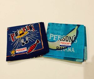 【PERSON'S パーソンズ】ハンカチ 2枚セット 綿100% 新品 未使用