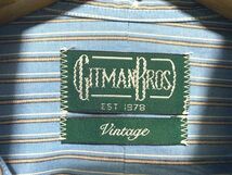 ★USA製 美品　GITMAN BROS. vintage ギットマンブラザーズ　コットンリネン混 ストライプ柄 ボタンダウンシャツ ライトブルー M_画像5