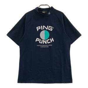 PING ピン 2023年モデル ハイネック 半袖Tシャツ ネイビー系 L [240101085827] ゴルフウェア メンズ