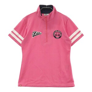 FILA GOLF フィラゴルフ ハーフジップ 半袖Tシャツ ピンク系 M [240001886728] ゴルフウェア レディース