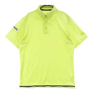 ADIDAS GOLF アディダスゴルフ 半袖ポロシャツ ボタンダウン ワッペン イエロー系 L [240001896928] ゴルフウェア メンズ