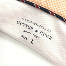 CUTTER&BUCK カッターアンドバック 半袖ポロシャツ ボタンダウン ボーダー総柄 オレンジ系 L [240001911471] ゴルフウェア メンズ_画像4