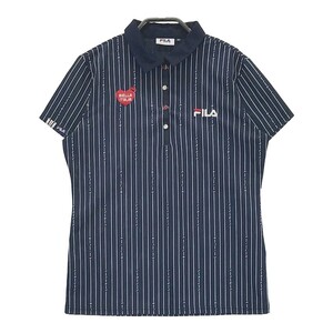 FILA GOLF フィラゴルフ 半袖ポロシャツ ストライプ柄 ネイビー系 M [240001912127] ゴルフウェア レディース