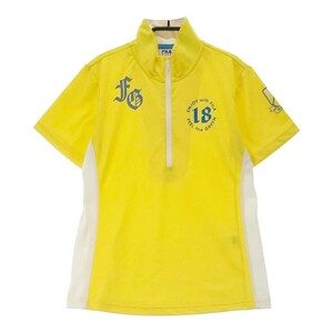 FILA GOLF フィラゴルフ ハーフジップ 半袖Tシャツ イエロー系 L [240001913057] ゴルフウェア レディース