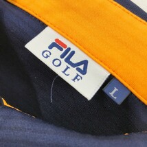 FILA GOLF フィラゴルフ 半袖ポロシャツ 総柄 ネイビー系 L [240001917640] ゴルフウェア レディース_画像6