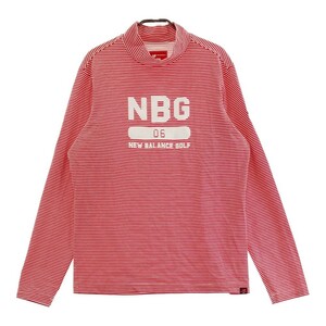 NEW BALANCE ニューバランス ハイネック長袖Tシャツ ボーダー柄 レッド系 5 [240101114126] ゴルフウェア メンズ