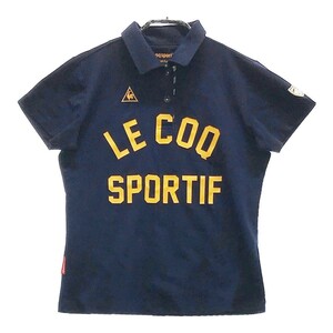 LE COQ GOLF ルコックゴルフ 半袖ポロシャツ ロゴ刺繍 ネイビー系 M [240001926282] ゴルフウェア レディース