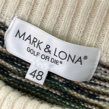 MARK&LONA マークアンドロナ 2022年モデル 長袖ニットセーター スカル 総柄 カーキ系 48 [240101126426] ゴルフウェア メンズ_画像3