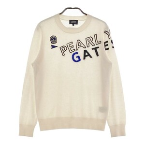 PEARLY GATES パーリーゲイツ 2022年モデル カシミヤ ニットセーター ロゴ ホワイト系 1 [240101128782] ゴルフウェア レディース