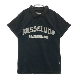 【1円】【美品】RUSSELUNO ラッセルノ 2022年モデル 半袖ポロシャツ ロゴプリント ブラック系 2 [240001982706]