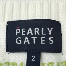 PEARLY GATES パーリーゲイツ Vネック ニットベスト ダイヤ柄 ホワイト系 2 [240101127559] ゴルフウェア レディース_画像3