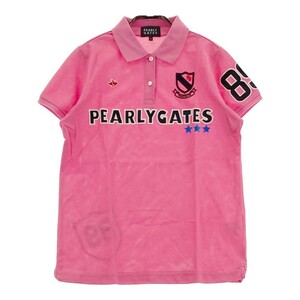 PEARLY GATES パーリーゲイツ 055-0160566 半袖ポロシャツ ワッペン ピンク系 1 [240101128501] ゴルフウェア レディース