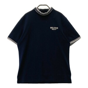 【1円】BEAMS GOLF ビームスゴルフ 2022年モデル ハイネック 半袖Tシャツ ネイビー系 L [240101125220]