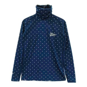 FILA GOLF フィラゴルフ ハイネック 長袖インナーTシャツ メッシュ ロゴ ドット柄 ネイビー系 M [240101131506] ゴルフウェア レディース