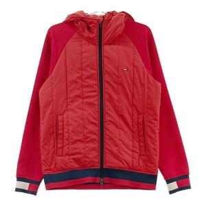 【1円】TOMMY HILFIGER GOLF トミー ヒルフィガーゴルフ 切替中綿 ジップジャケット レッド系 M [240101125050]