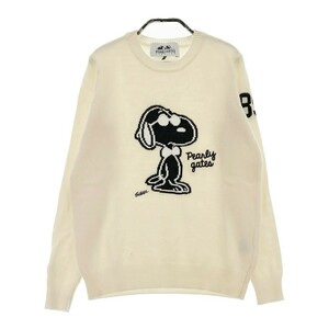 【1円】PEARLY GATES パーリーゲイツ ×PEANUTS ウール ニットセーター スヌーピー ホワイト系 0 [240101118033]