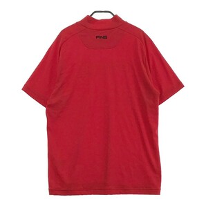 PING ピン 2022年モデル ハイネック半袖Tシャツ レッド系 LL [240101107325] ゴルフウェア メンズの画像2