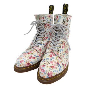 DR.MARTENS ドクターマーチン LOTTIE 8ホール ブーツ 花柄 ホワイト系 UK4 [240101000954] レディース