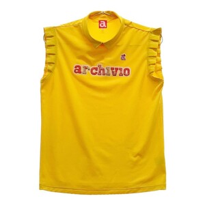 ARCHIVIO アルチビオ 襟付ノースリーブTシャツ フリル イエロー系 38 [240101004145] ゴルフウェア レディース