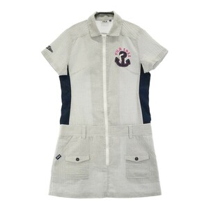 FILA GOLF フィラゴルフ ジップワンピース シアサッカー グレー系 M [240001947595] ゴルフウェア レディース