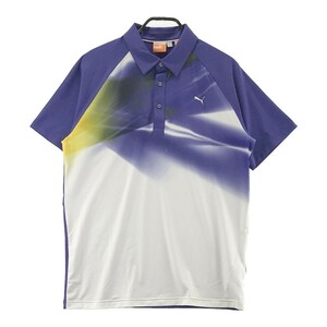 PUMA GOLF プーマゴルフ 半袖ポロシャツ 総柄 パープル系 M [240001953084] ゴルフウェア メンズ