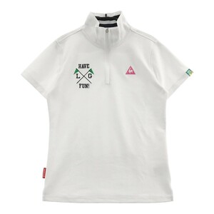 LE COQ GOLF ルコックゴルフ ハーフジップ半袖Tシャツ ホワイト系 L [240001956273] ゴルフウェア レディース