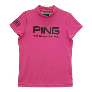 PING ピン 2021年モデル ハイネック半袖Tシャツ ピンク系 L [240101008112] ゴルフウェア レディース