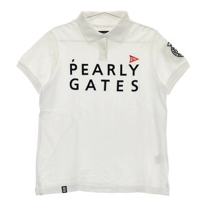 PEARLY GATES パーリーゲイツ 30周年 半袖ポロシャツ ロゴワッペン ホワイト系 2 [240101140762] ゴルフウェア レディース