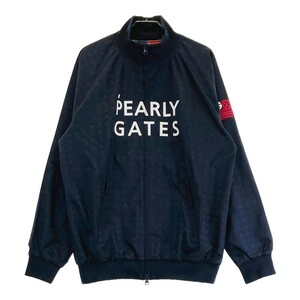 PEARLY GATES パーリーゲイツ 蓄熱 ジップジャケット ロゴ 総柄 ネイビー系 4 [240101143762] ゴルフウェア メンズ