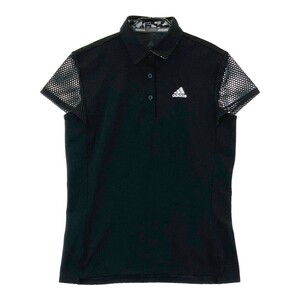 ADIDAS GOLF アディダスゴルフ 2022年モデル 半袖ポロシャツ 袖メッシュ ブラック系 M [240101145023] ゴルフウェア レディース