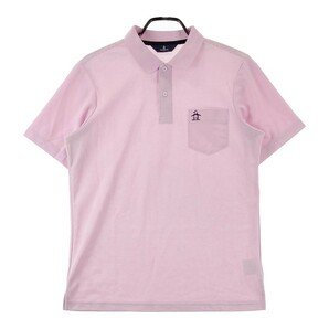 MUNSING WEAR マンシングウェア 半袖ポロシャツ ボーダー柄 ピンク系 L [240101145667] ゴルフウェア メンズの画像1